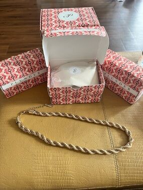 Bundle of 8 Plunder Gold Twisted Rope Chain Necklaces